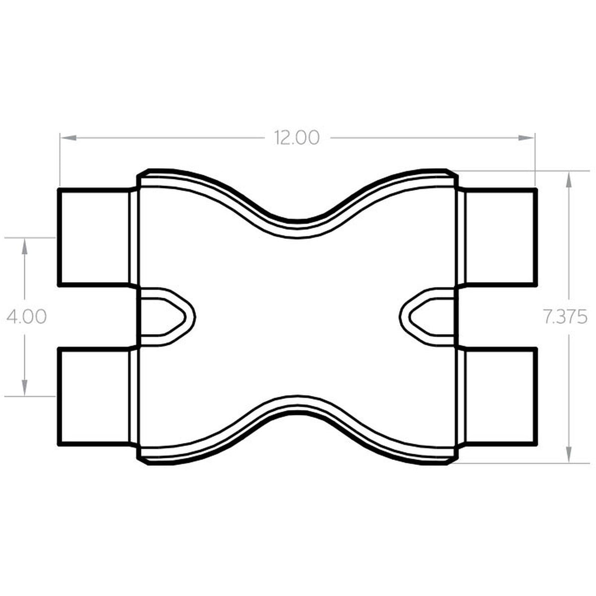 MAGNAFLOW 10791 TRANS X 2.5/2.5 X 12 SS
