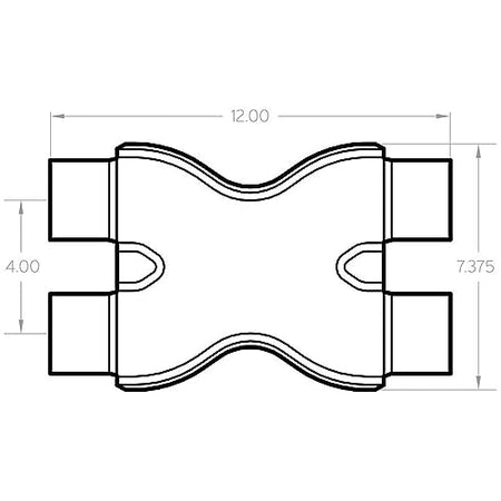 MAGNAFLOW 10791 TRANS X 2.5/2.5 X 12 SS