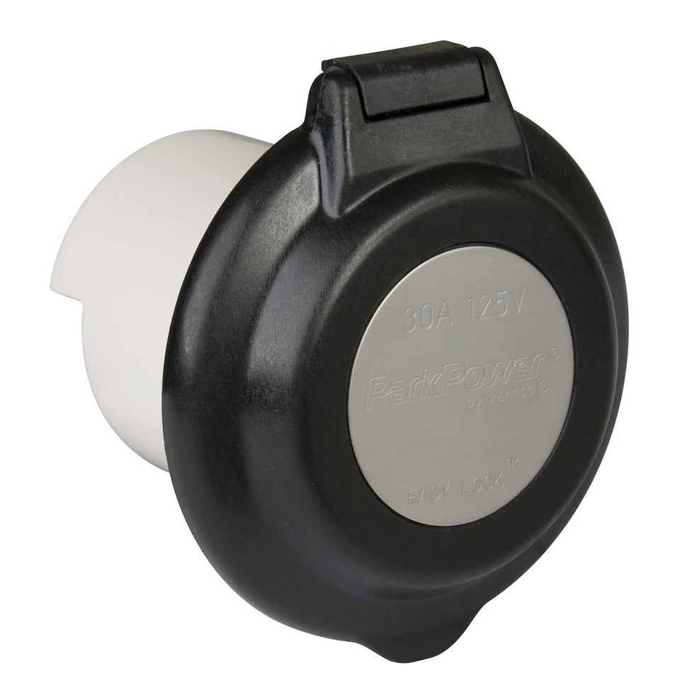 MARINCO 304ELBRVBL 125V CNTRD PWR INLT BLK