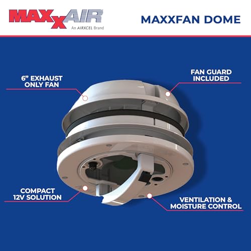 MAXXAIR VENT 0003812W MAXXFAN DOME 6' FAN WHITE