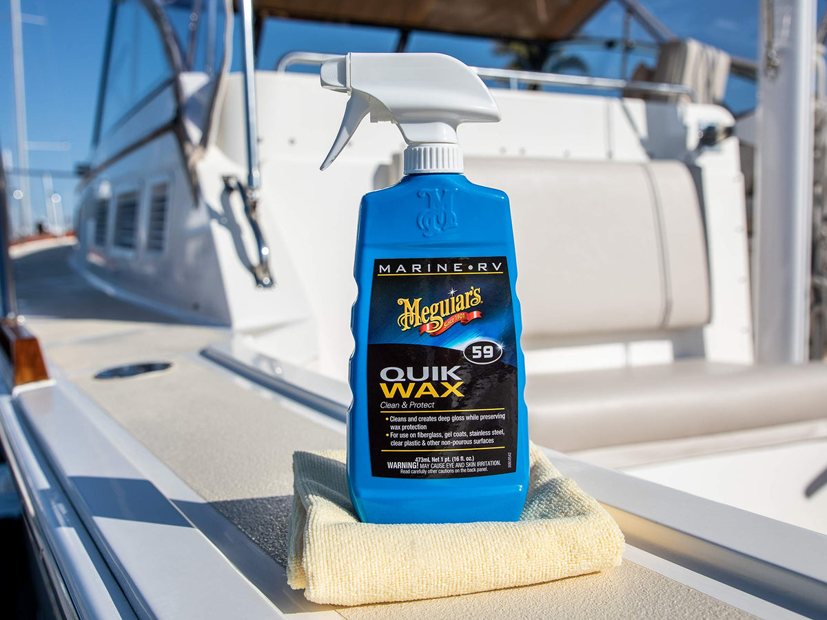 MEGUIARS WAX M5916 Meguiar's Marine and RV Quik Wax Clean and Protect, Removes Water ...