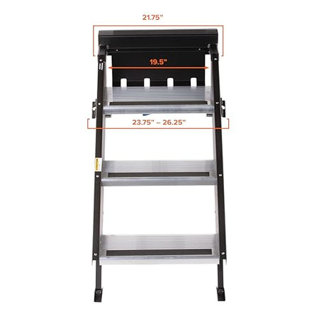 MOR/RYDE STP-207 MORryde StepAbove Fold-Up RV Entry Step - 3-Step (9 Step Rise), Fi... RV & Camper