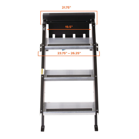 MOR/RYDE STP-207 MORryde StepAbove Fold-Up RV Entry Step - 3-Step (9 Step Rise), Fi... RV & Camper