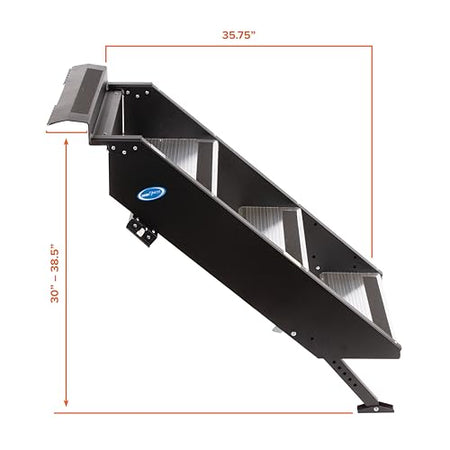 MOR/RYDE STP-207 MORryde  StepAbove Fold-Up RV Entry Step - 3-Step (9 Step Rise), Fi... RV & Camper