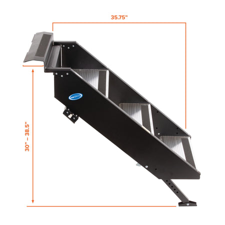 MOR/RYDE STP-207 MORryde  StepAbove Fold-Up RV Entry Step - 3-Step (9 Step Rise), Fi... RV & Camper
