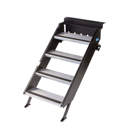 MOR/RYDE STP-212 MORryde StepAbove Fold-Up RV Entry Step - 4-Step (8 Step Rise), Fi... RV & Camper