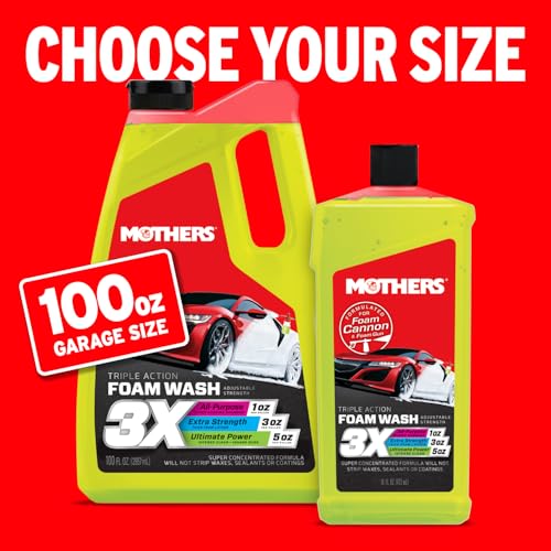 Mothers Mothers Triple Action Foam Wash, 100 oz. — pH Balanced, Eco-Friendly, Super-Sudsy, Foam Cannon,