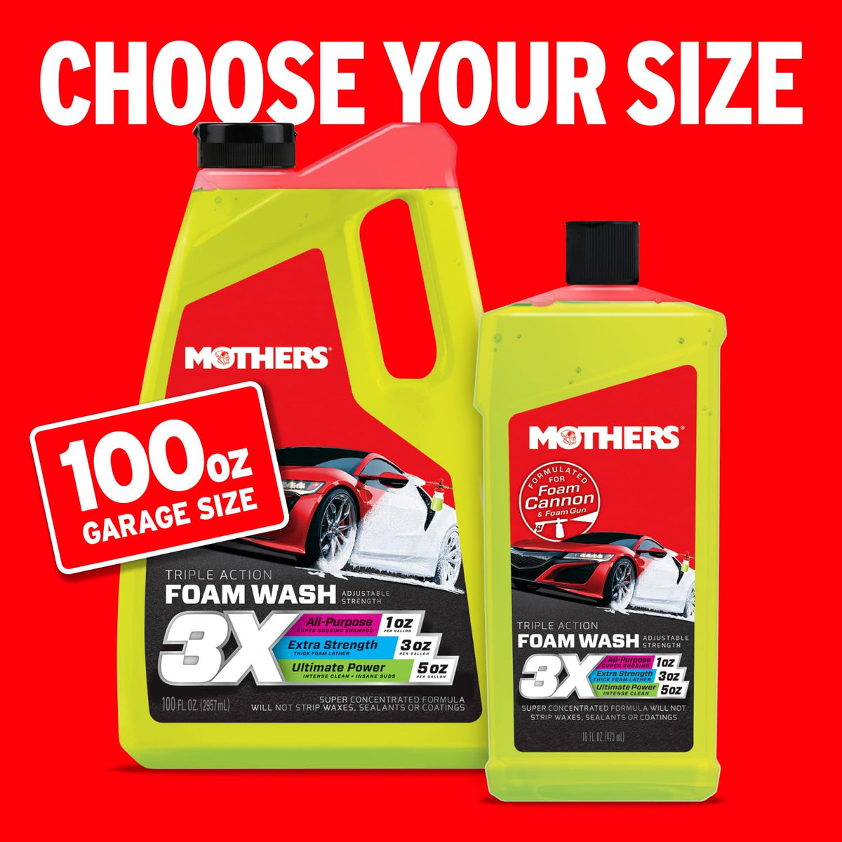 Mothers Mothers Triple Action Foam Wash, 100 oz. — pH Balanced, Eco-Friendly, Super-Sudsy, Foam Cannon,