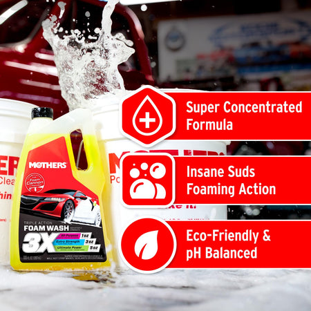 Mothers Mothers Triple Action Foam Wash, 100 oz. — pH Balanced, Eco-Friendly, Super-Sudsy, Foam Cannon,