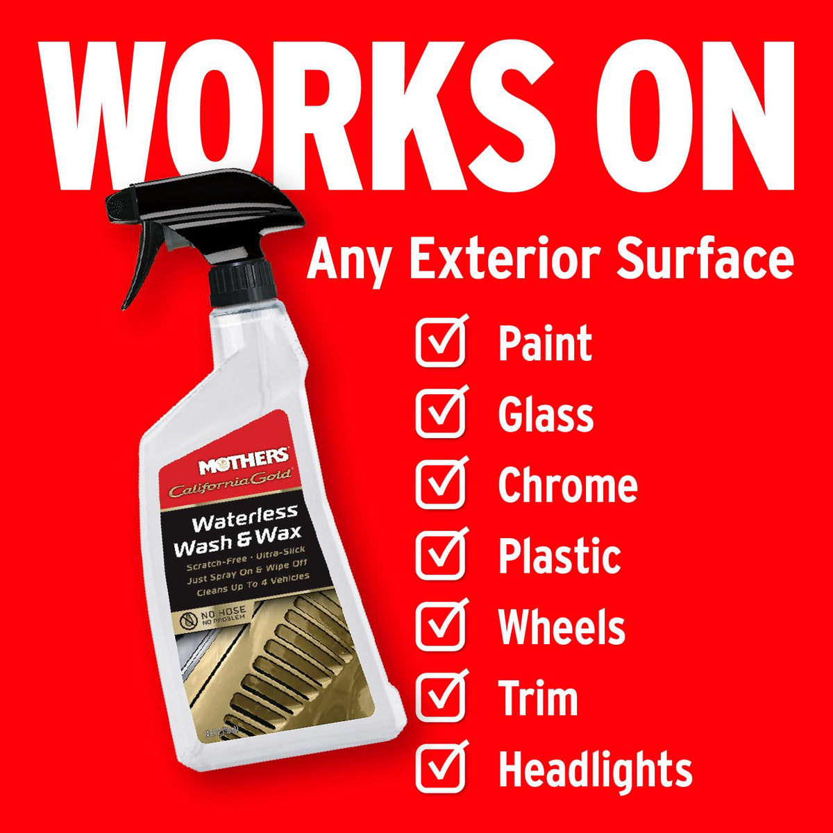 MOTHERS 05644 WATERLESS WASH & WAX 24OZ