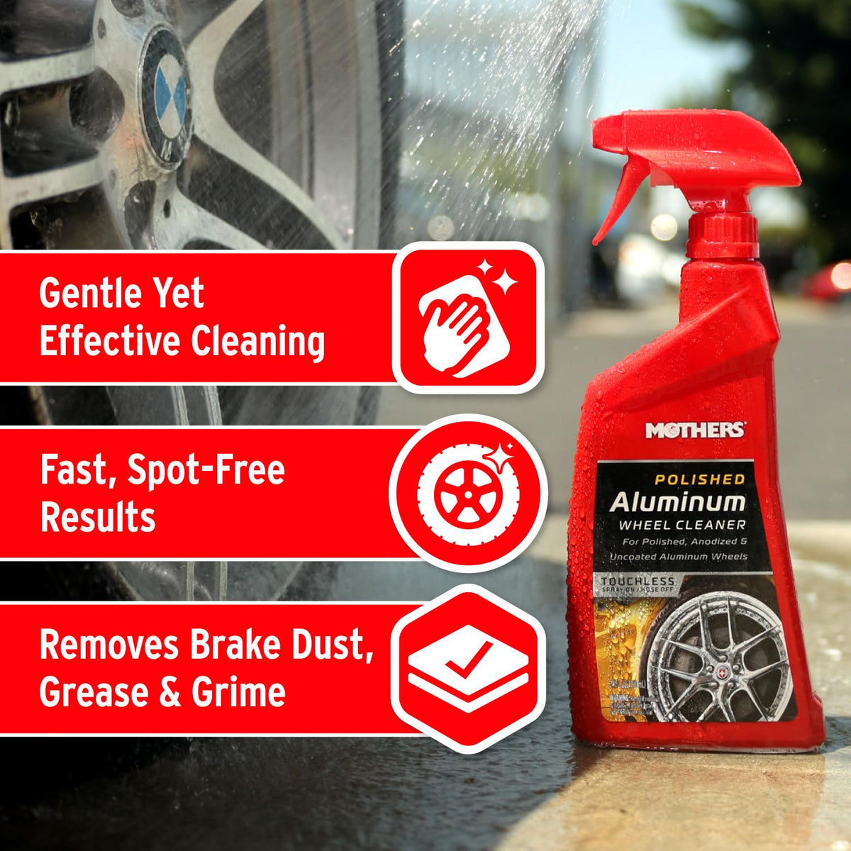 MOTHERS 06024 Polished Aluminum Wheel Cleaner, 24 oz. () Wheels & Tires