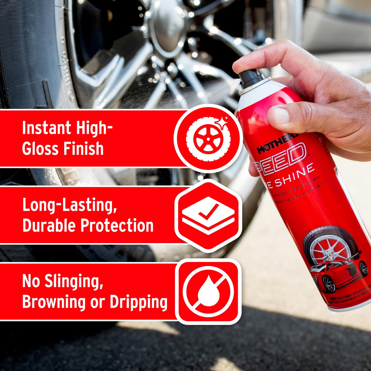MOTHERS 16915 SPEED TIRE SHINE 15OZ AEROSOL