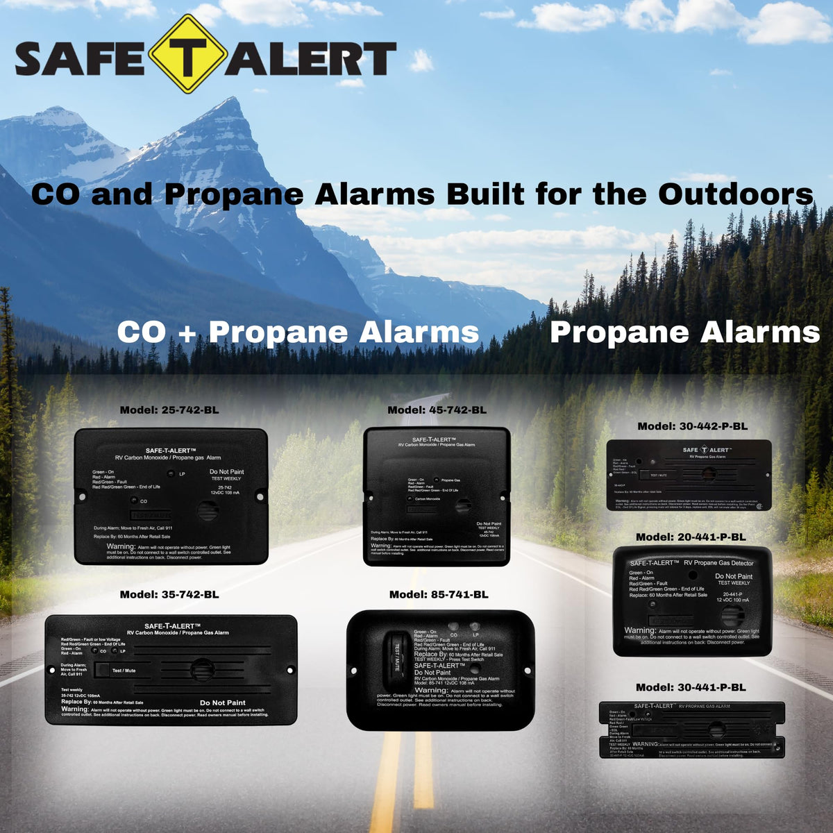 MTI INDUSTRY 30-441-P-BL Safe T Alert 30 Series Classic LP Gas Alarm - Propane Alarm - Surfa...