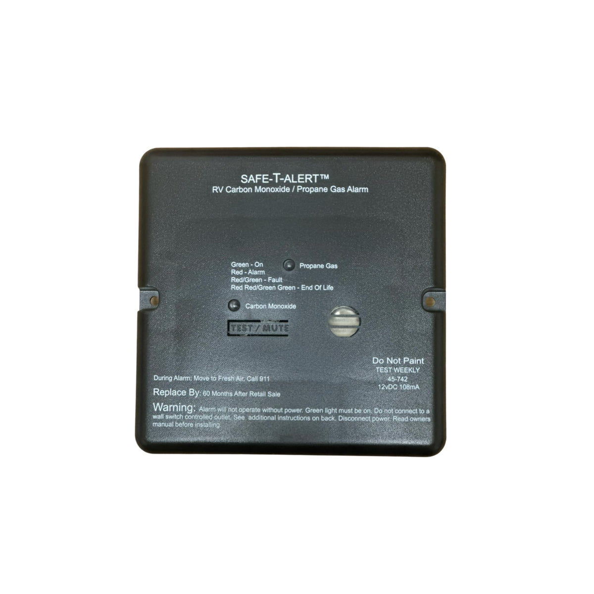 MTI INDUSTRY 45-742-BL 45742BL COMBINATION CARBON MONOXIDE/PROPANE RV & Camper