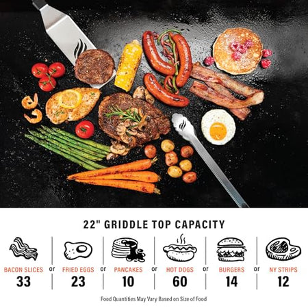 N ATLANTIC I 2205 Blackstone  Original 22” Omnivore Tabletop Griddle with Hood, Powde...