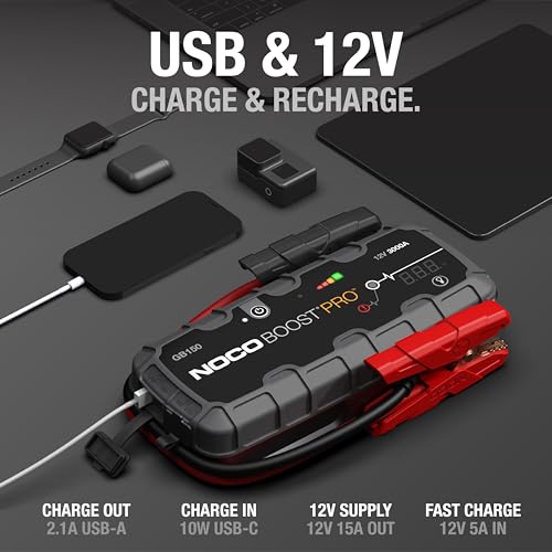 NOCO GB150 Boost : 3000A UltraSafe Jump Starter – 12V Lithium Battery Booster ...