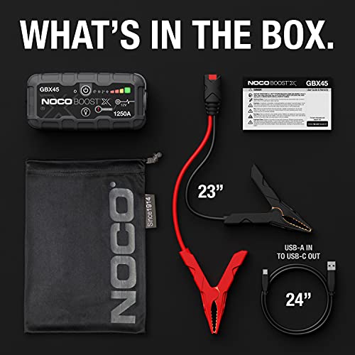 NOCO NOCO Boost X GBX45: 1250A UltraSafe Jump Starter – 12V Lithium Battery Booster Pack, Portable Jump Box,