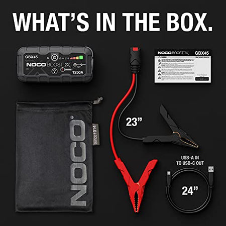 NOCO NOCO Boost X GBX45: 1250A UltraSafe Jump Starter – 12V Lithium Battery Booster Pack, Portable Jump Box,