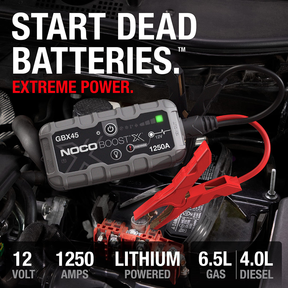 NOCO NOCO Boost X GBX45: 1250A UltraSafe Jump Starter – 12V Lithium Battery Booster Pack, Portable Jump Box,