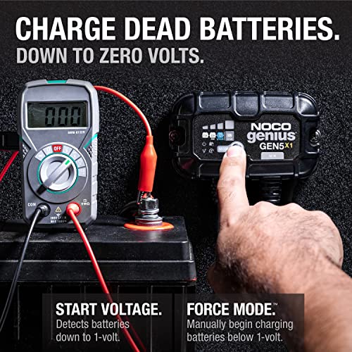NOCO GEN5X1 Genius : 1-Bank, 5A Onboard Battery Charger - 5A Per Bank, 12V Wate...