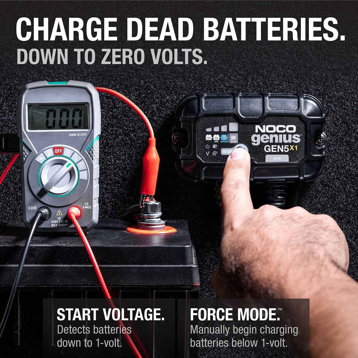 NOCO GEN5X1 Genius : 1-Bank, 5A Onboard Battery Charger - 5A Per Bank, 12V Wate...