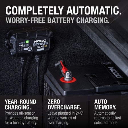 NOCO GEN5X1 Genius : 1-Bank, 5A Onboard Battery Charger - 5A Per Bank, 12V Wate...