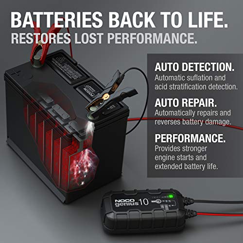 NOCO GENIUS10 10A 6V/12V Smart Battery Charger – Automatic Maintainer, Trickle Ch...