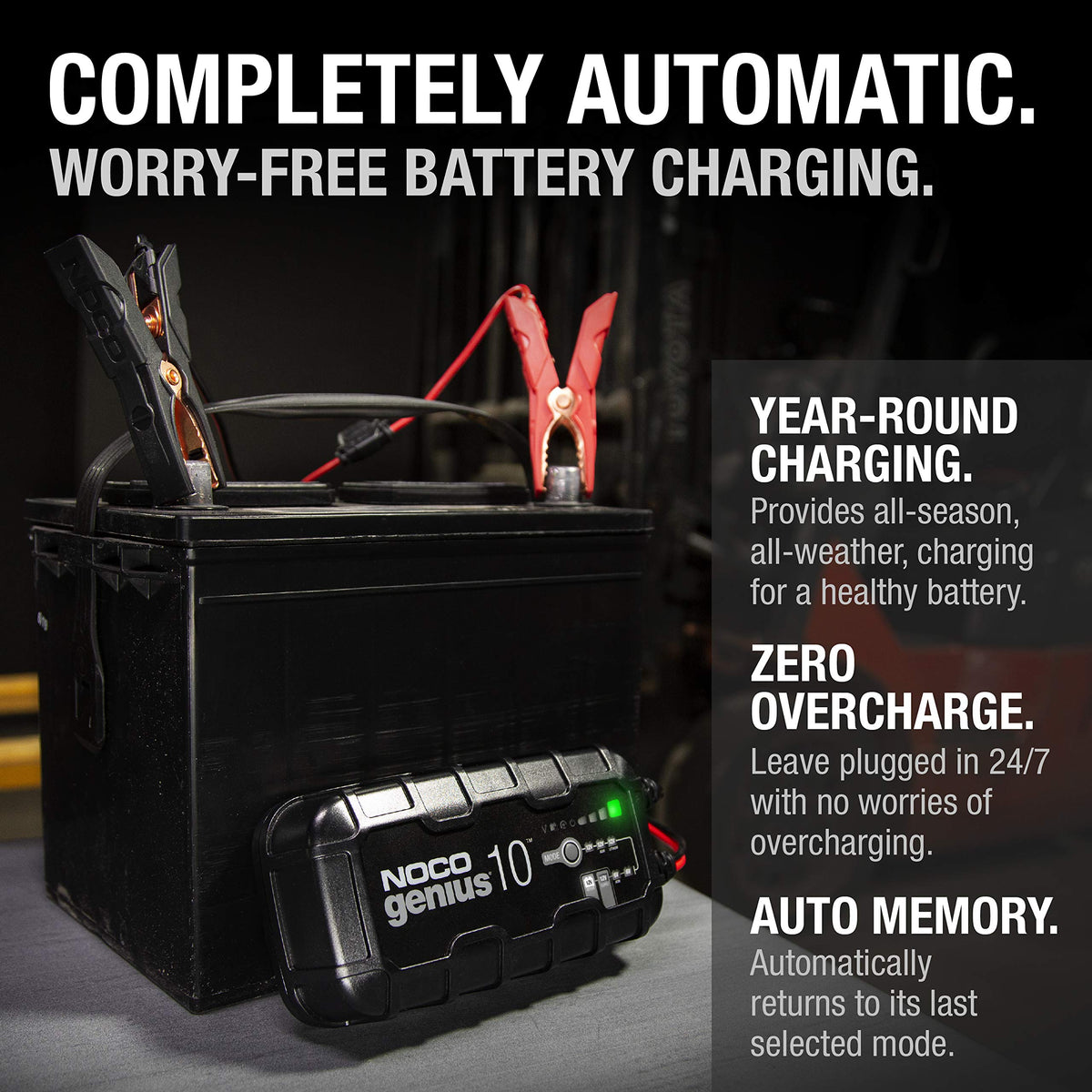 NOCO GENIUS10 10A 6V/12V Smart Battery Charger – Automatic Maintainer, Trickle Ch...