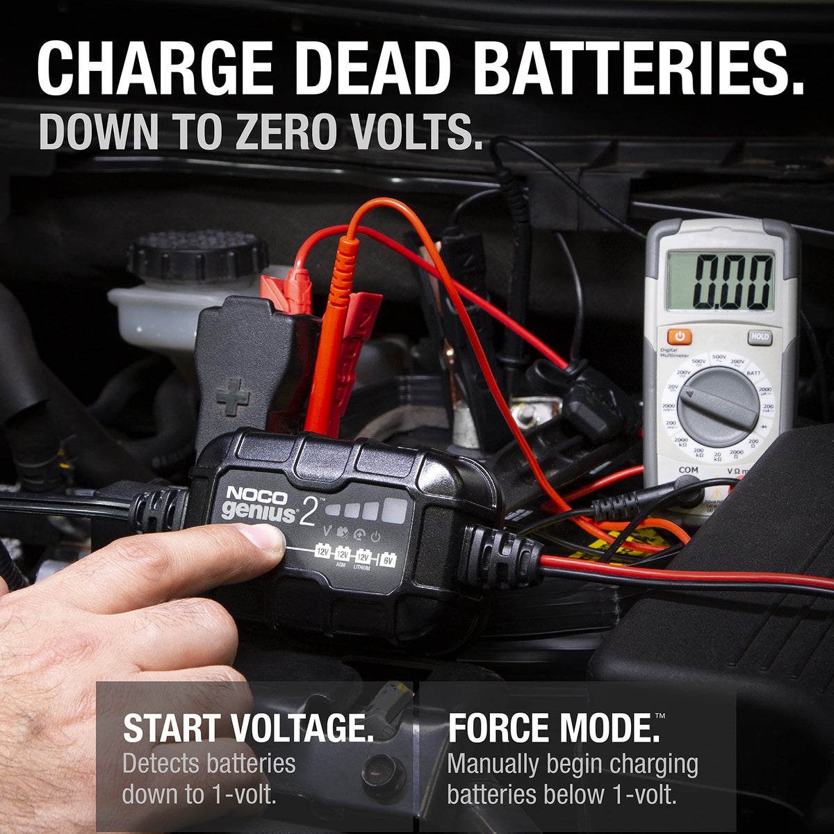 NOCO GENIUS2 2A 6V/12V Smart Battery Charger – Automatic Maintainer, Trickle Cha...