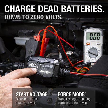 NOCO GENIUS2 2A 6V/12V Smart Battery Charger – Automatic Maintainer, Trickle Cha...