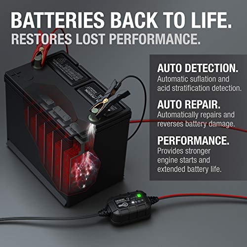 NOCO GENIUS2 2A 6V/12V Smart Battery Charger – Automatic Maintainer, Trickle Cha...