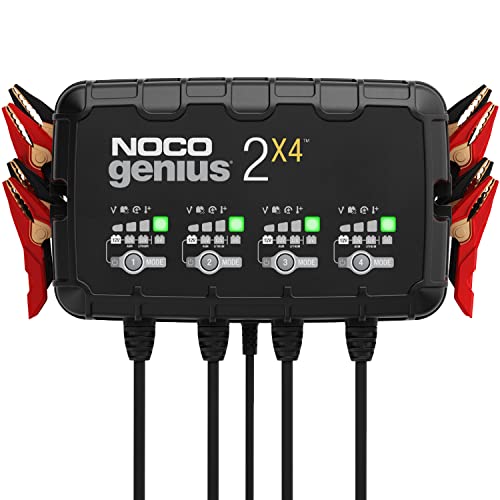 NOCO NOCO GENIUS2X4: 8A 4-Bank Smart Battery Charger (2A/Bank) - 6V/12V Automatic Maintainer, Trickle