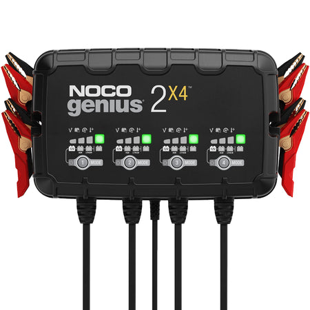 NOCO NOCO GENIUS2X4: 8A 4-Bank Smart Battery Charger (2A/Bank) - 6V/12V Automatic Maintainer, Trickle