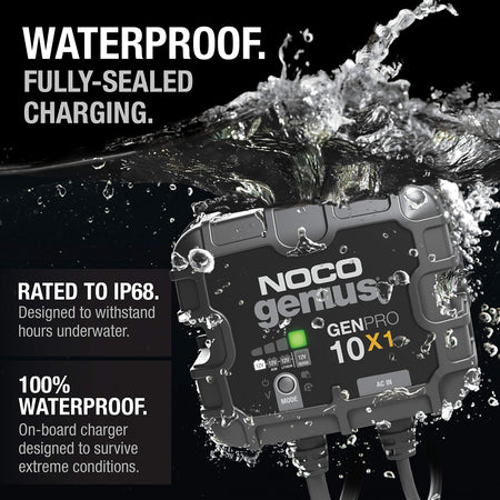 NOCO 0-46221-19047-2 Genius GENPRO10X1: 1-Bank, 10A Onboard Battery Charger - 10A Per Ba...