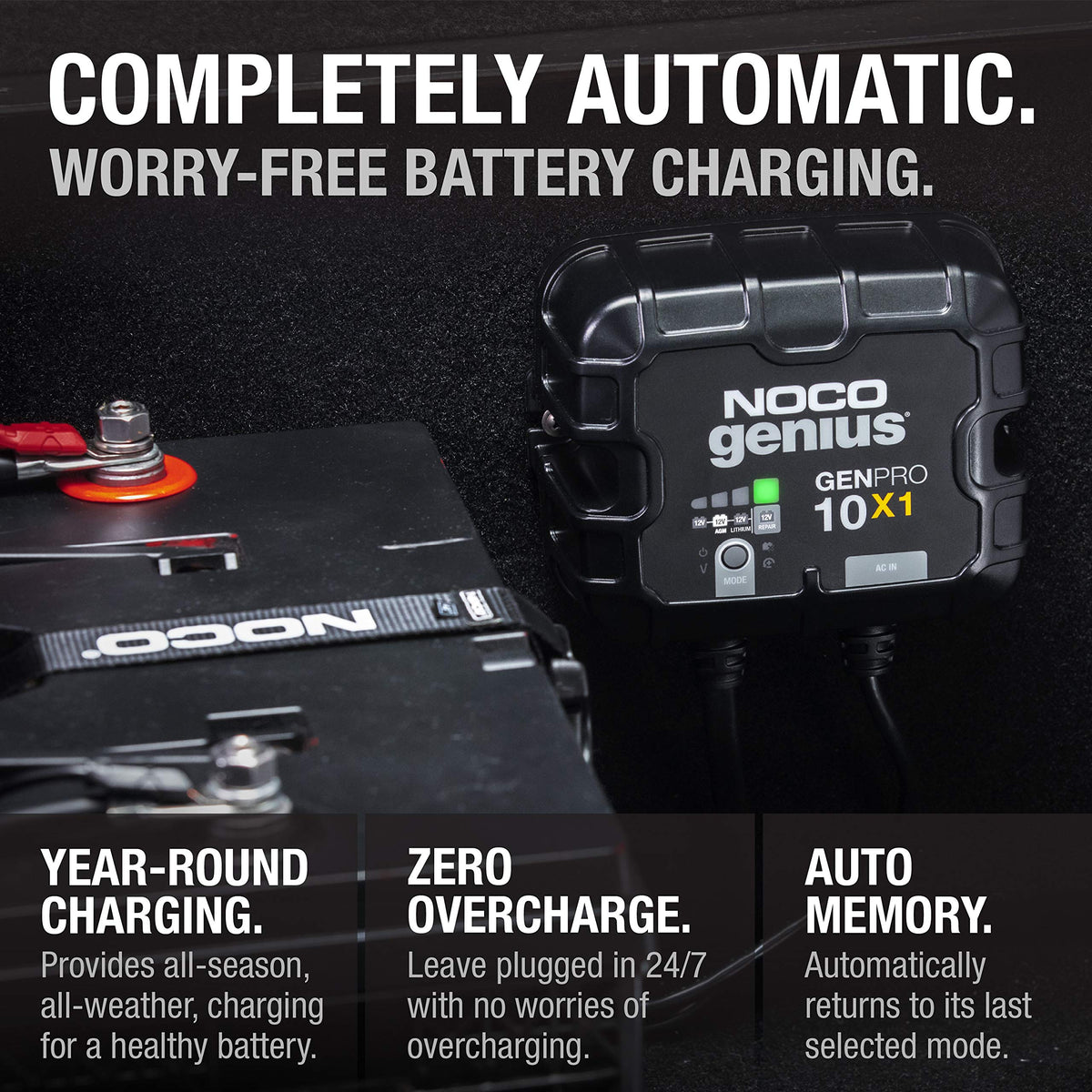NOCO 0-46221-19047-2 Genius GENPRO10X1: 1-Bank, 10A Onboard Battery Charger - 10A Per Ba...