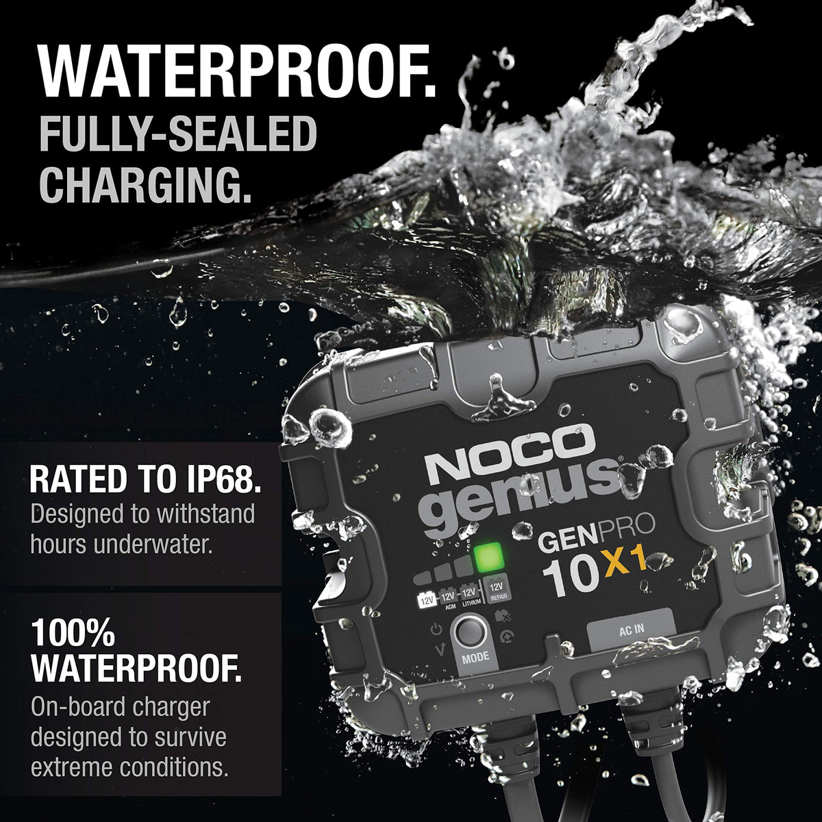 NOCO GENPRO10X1 1-BANK 10A ONBOARD BATTERY CHARGER