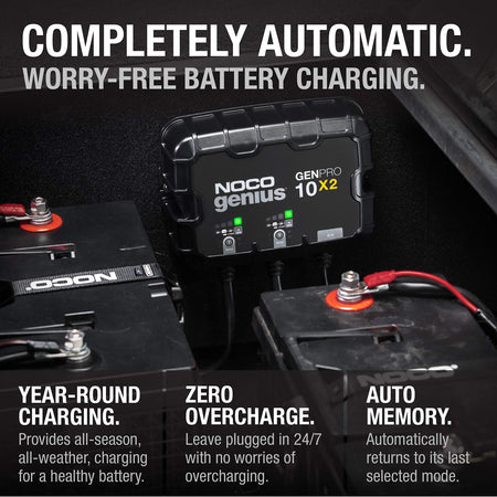 NOCO GENPRO10X2 2-BANK 20A ONBOARD BATTERY CHARGER