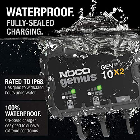 NOCO GENPRO10X2 2-BANK 20A ONBOARD BATTERY CHARGER