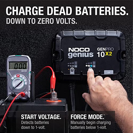 NOCO GENPRO10X2 2-BANK 20A ONBOARD BATTERY CHARGER