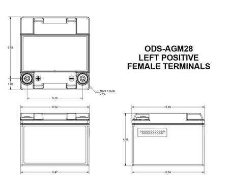 ODYSSEY ODS-AGM28L Battery ODS-AGM28 Extreme Series AGM Battery Engine & Performance