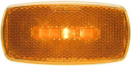 OPTRONICS MCL0032ABB ONE LED MRK LGHT;OVAL;BLK BSE;AMBR;