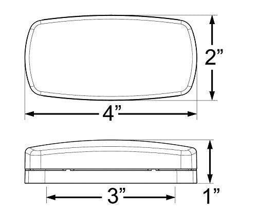 OPTRONICS MCL0032ABB ONE LED MRK LGHT;OVAL;BLK BSE;AMBR;