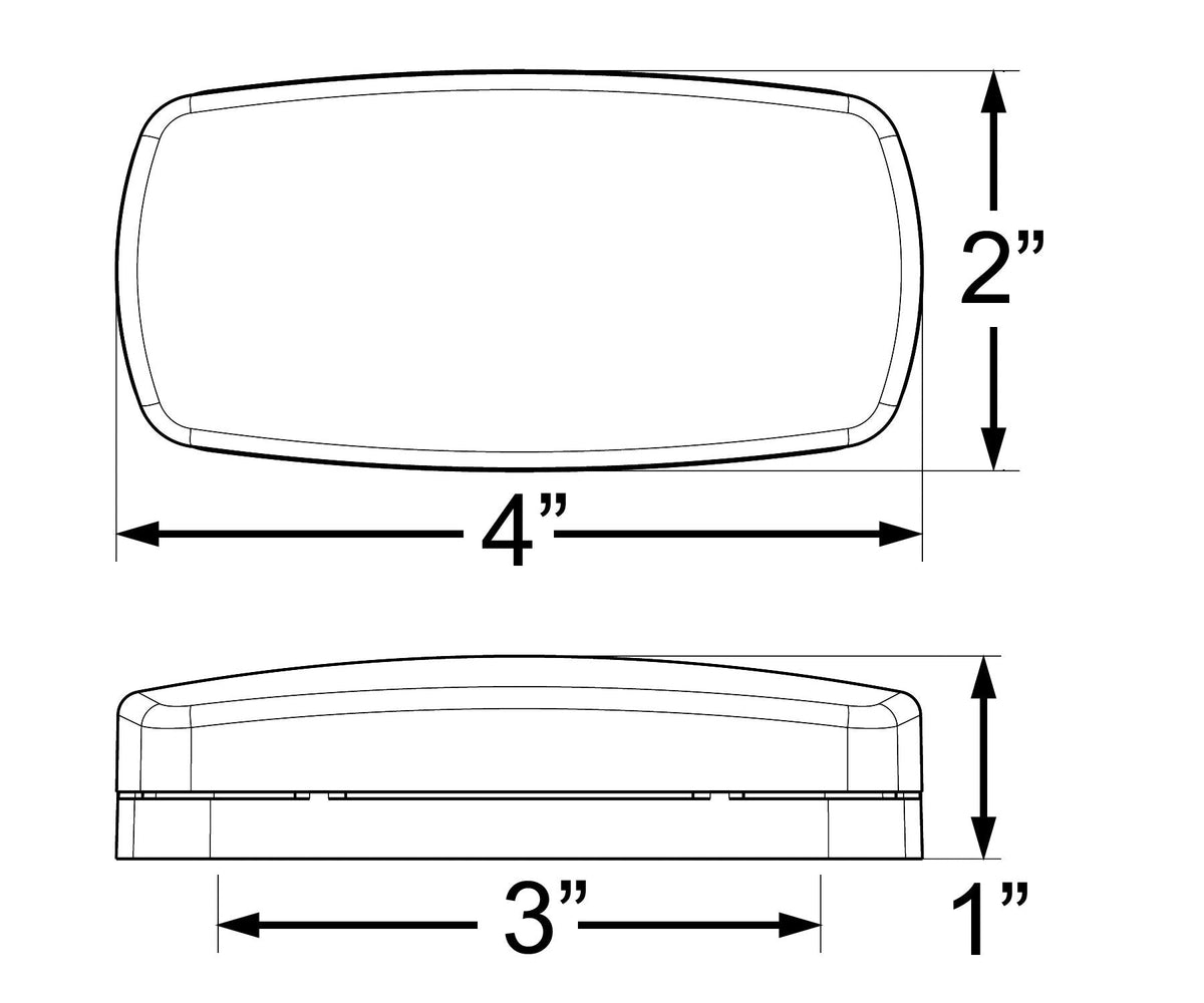 OPTRONICS MCL0032ABB ONE LED MRK LGHT;OVAL;BLK BSE;AMBR;