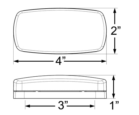 OPTRONICS MCL0032ABB ONE LED MRK LGHT;OVAL;BLK BSE;AMBR;