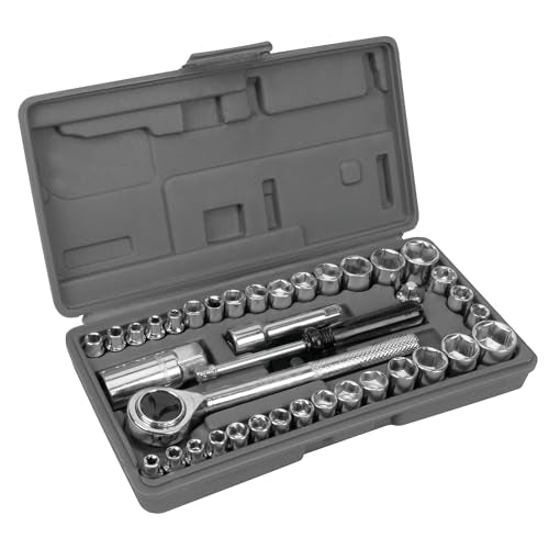 PERFORM TOOL W1173 Performance Tool 40-Piece SAE and Metric Socket Wrench Set Engine & Performance