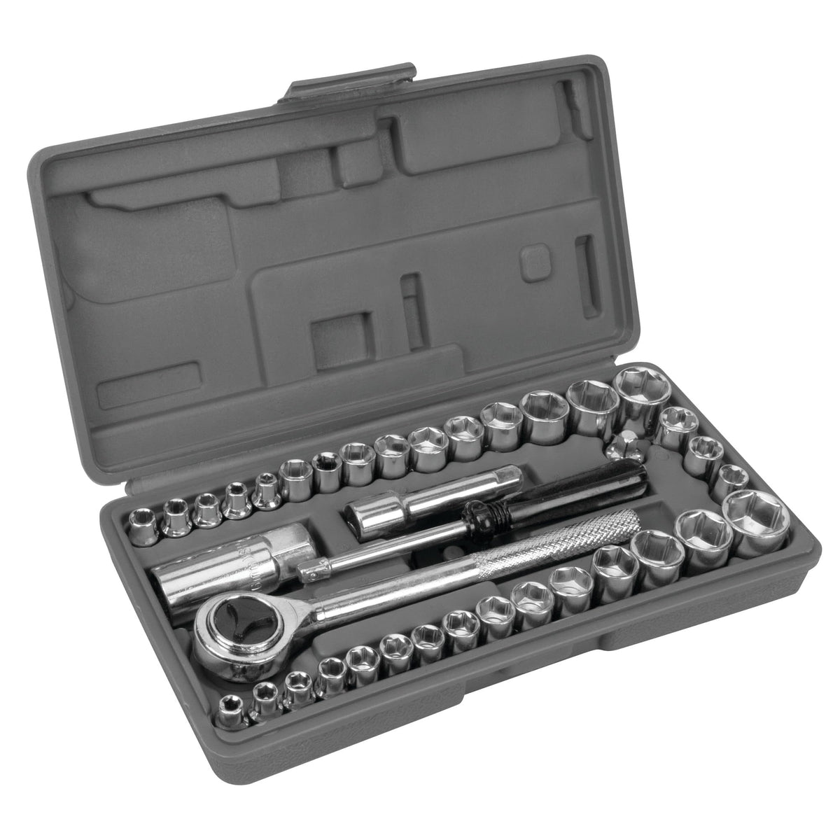 PERFORM TOOL W1173 Performance Tool 40-Piece SAE and Metric Socket Wrench Set Engine & Performance