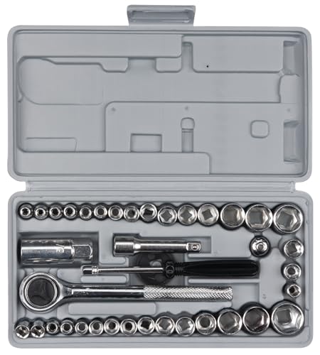 PERFORM TOOL W1173 Performance Tool  40-Piece SAE and Metric Socket Wrench Set Engine & Performance