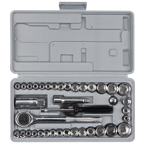 PERFORM TOOL W1173 Performance Tool  40-Piece SAE and Metric Socket Wrench Set Engine & Performance