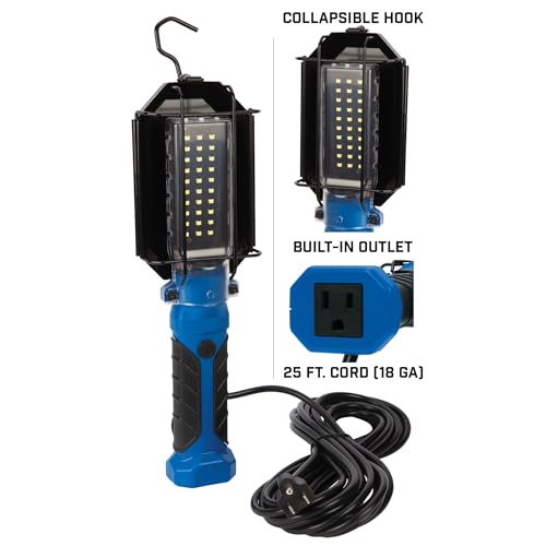 Performance Tool Performance Tool W2237 25' 18GA 1,000 lumen 120V LED Drop Light with Extra Built in 120V