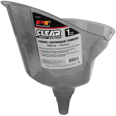 PERFORM TOOL W4051 Performance Tool  Clear View Easy-Fill Funnel, 1 Gallon Engine & Performance